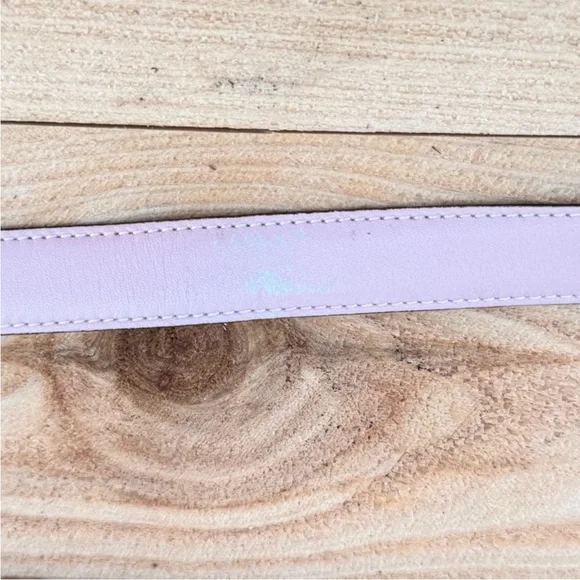 $500 CELINE Belt, Pink Leather, Gold-and-Silver Triomphe Buckle, Size 65 - Picture 4 of 9